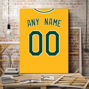 Oakland Jersey Custom Canvas Print Wall Art for Boy Girl Men Women Baseball Personalized Canvas Art